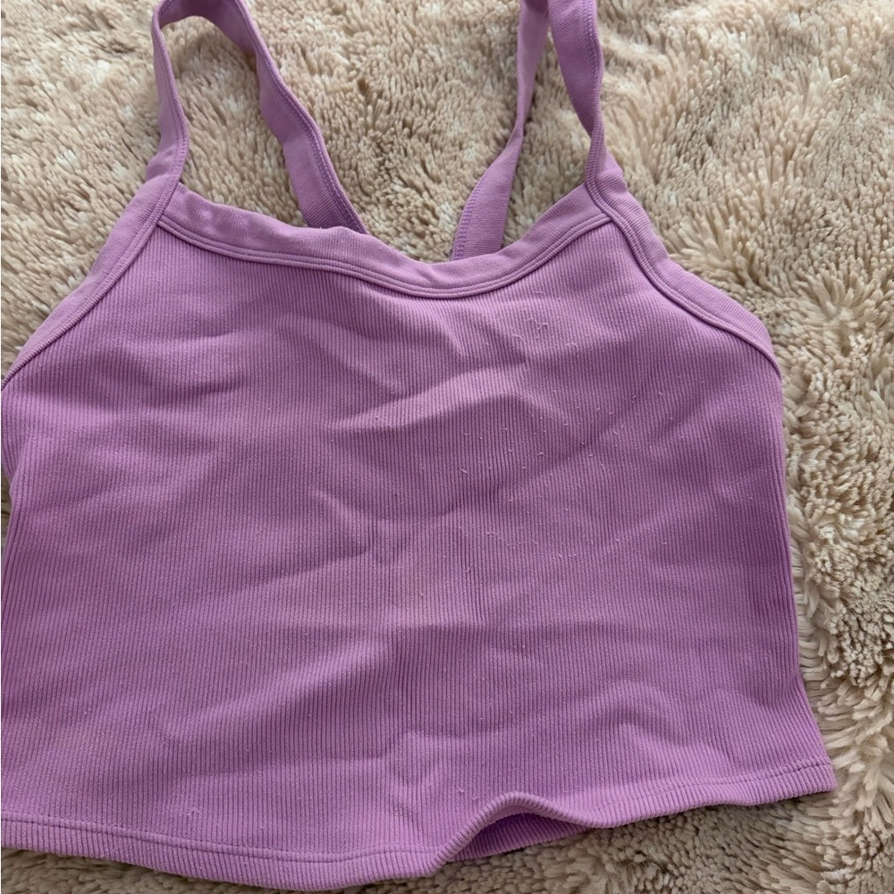 Purple Ribbed Tank Top
